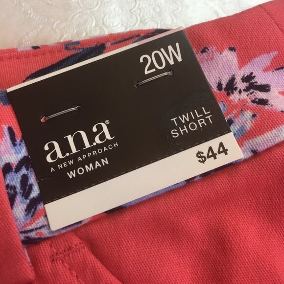 A.n.a Joanna floral twill shorts pink 20W - Picture 4 of 12